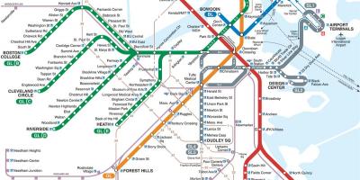 Hartă de metrou din Boston