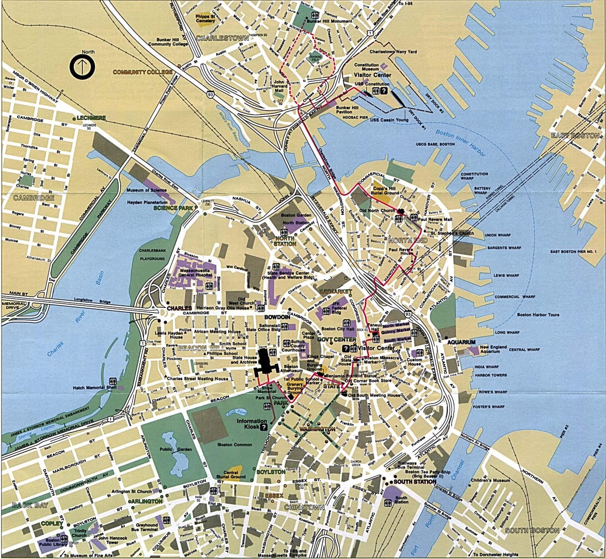 Boston city arată hartă