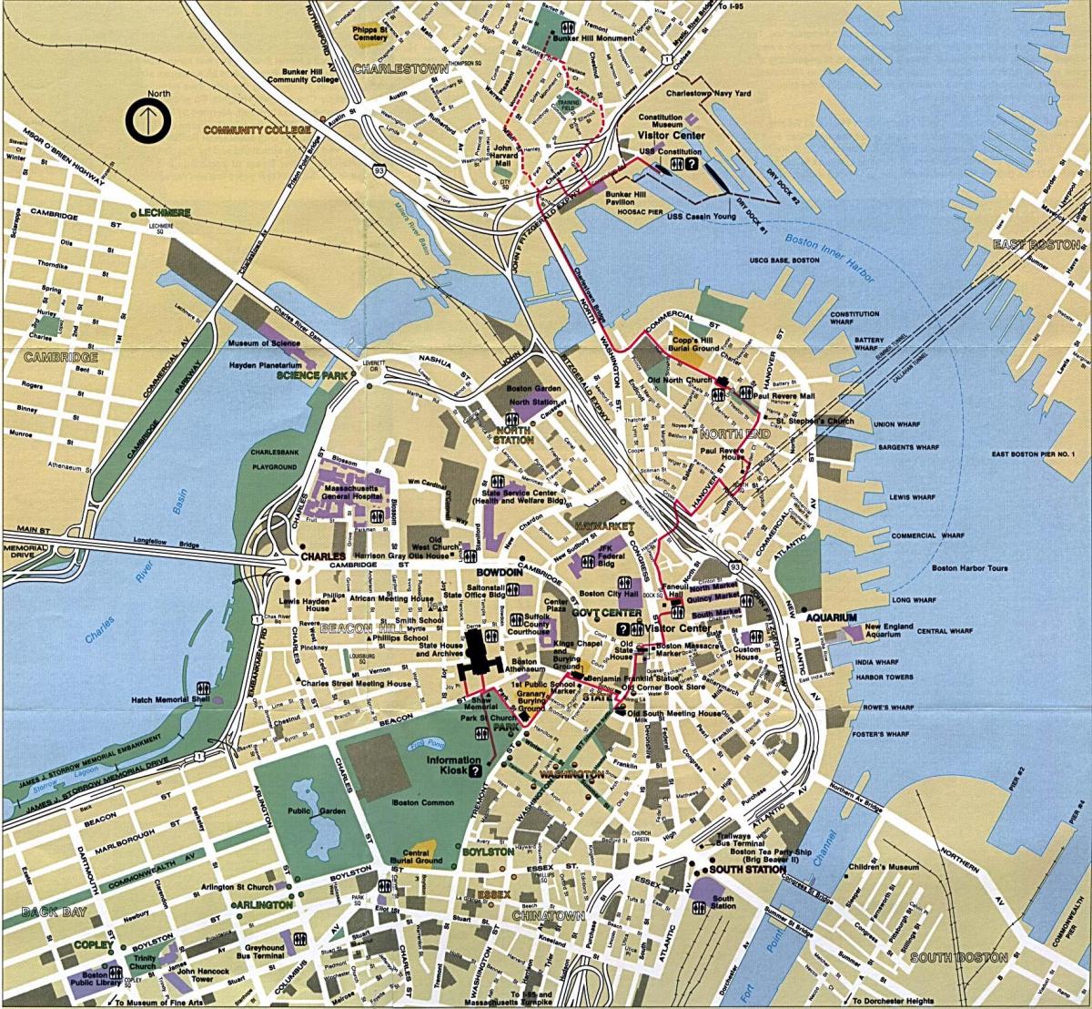 Boston city arată hartă