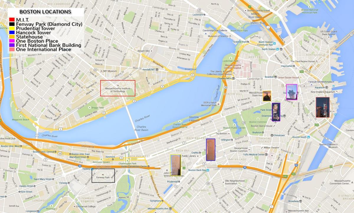 hartă din centrul orasului Boston