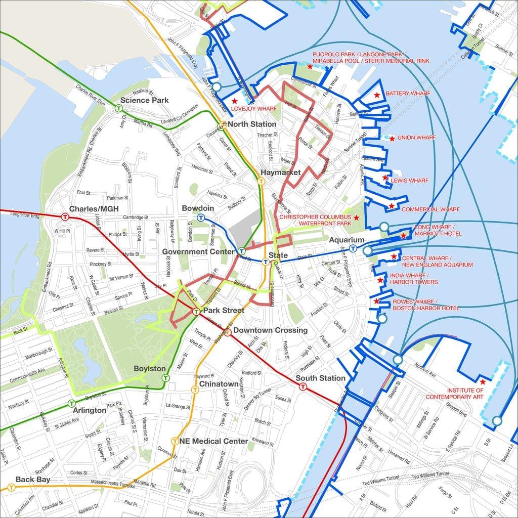 Boston tur hartă