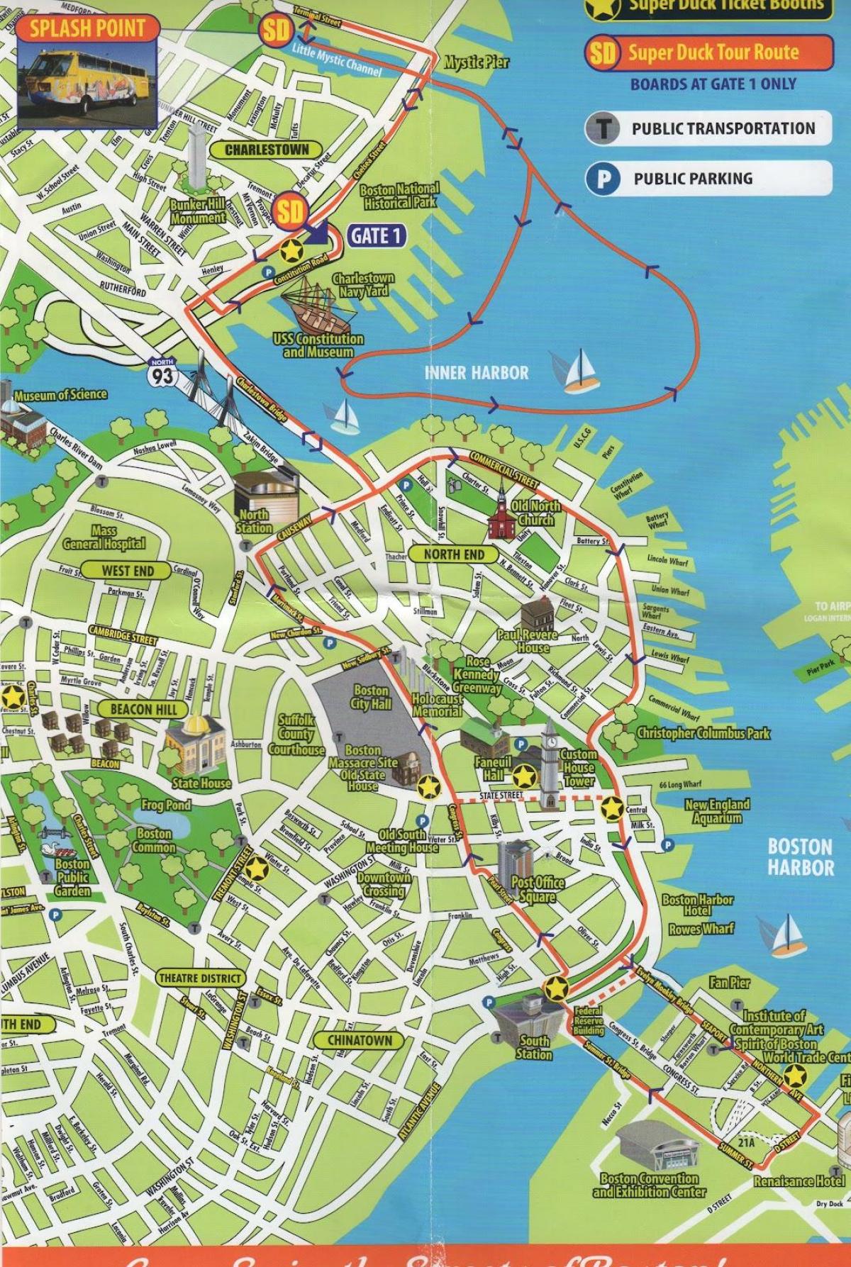 harta Boston turistice