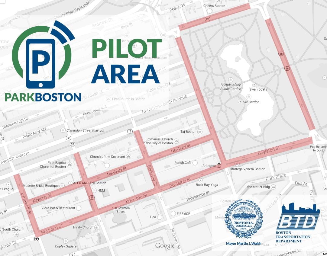Boston metru de parcare hartă