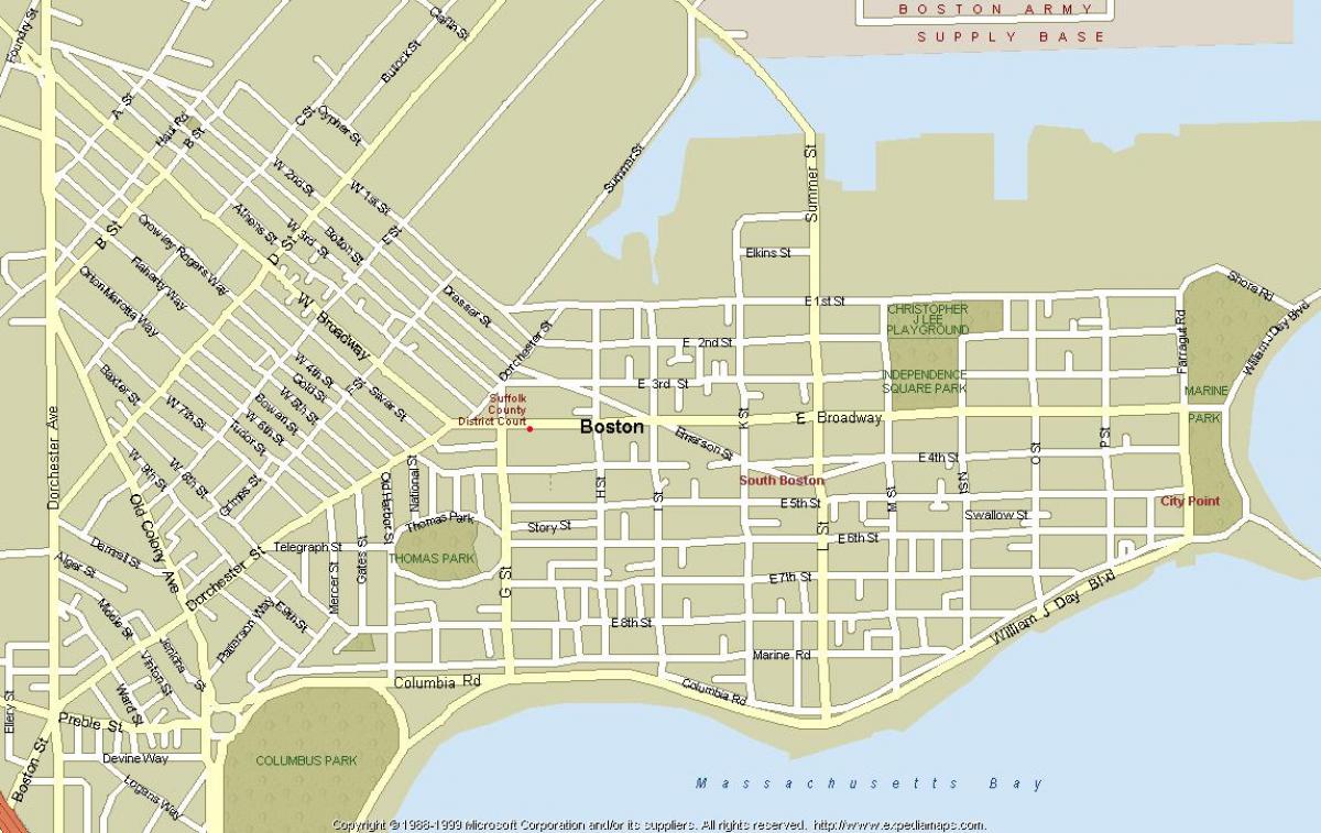 harta strada din Boston