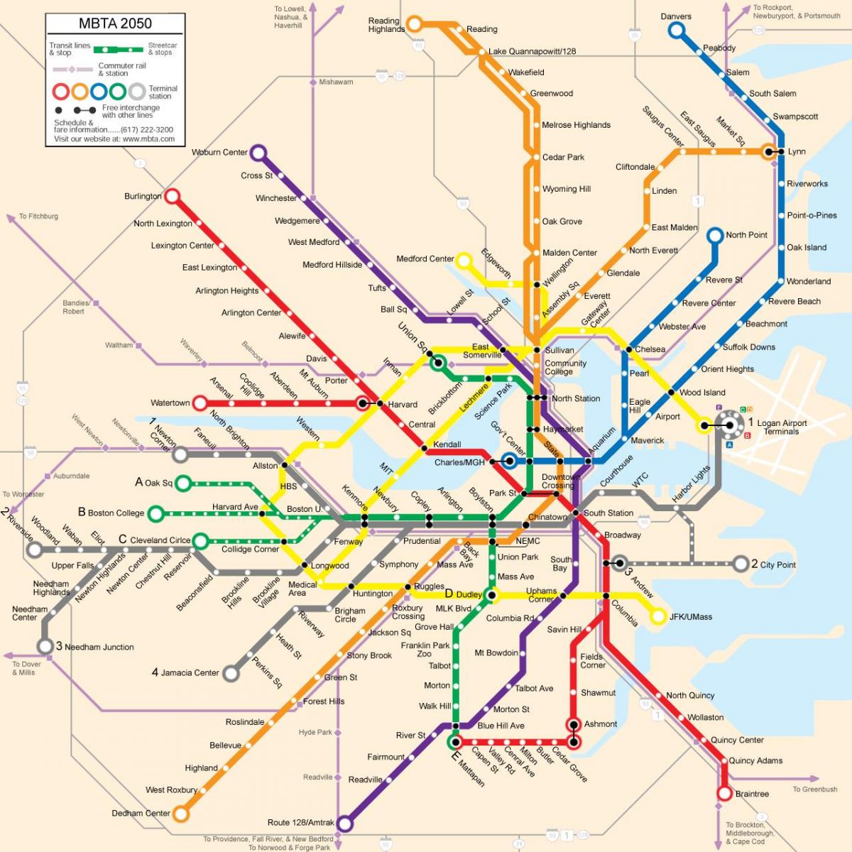 Boston transport public hartă