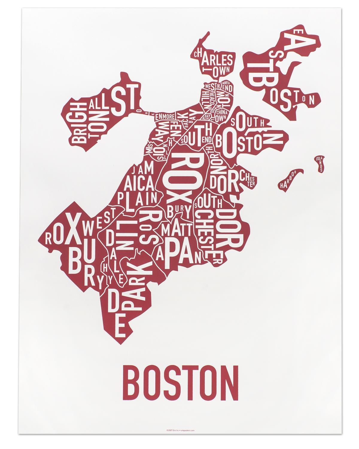 orașul Boston arată hartă