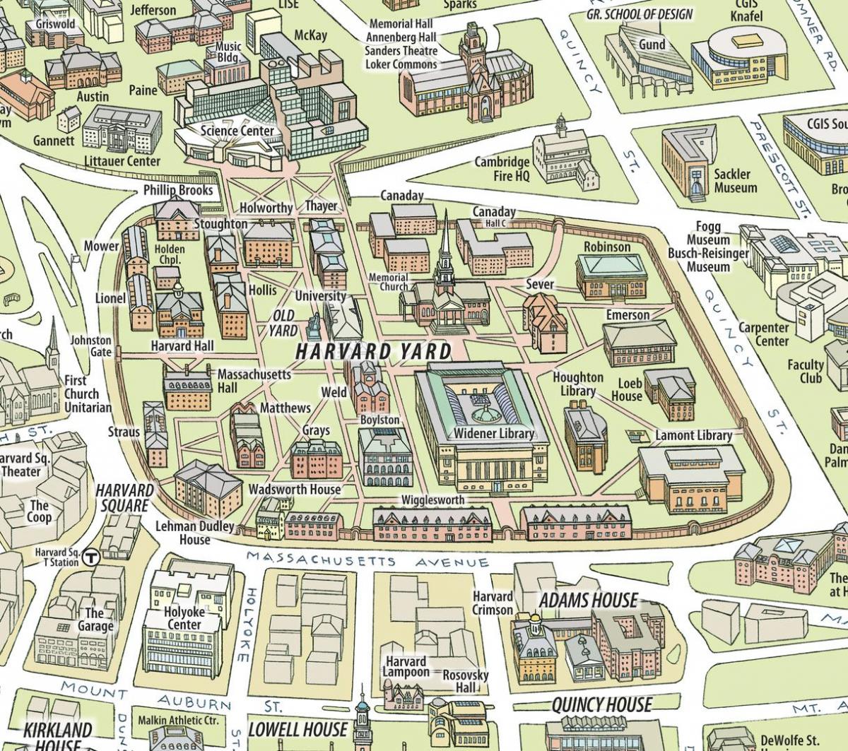 harta de la universitatea Harvard