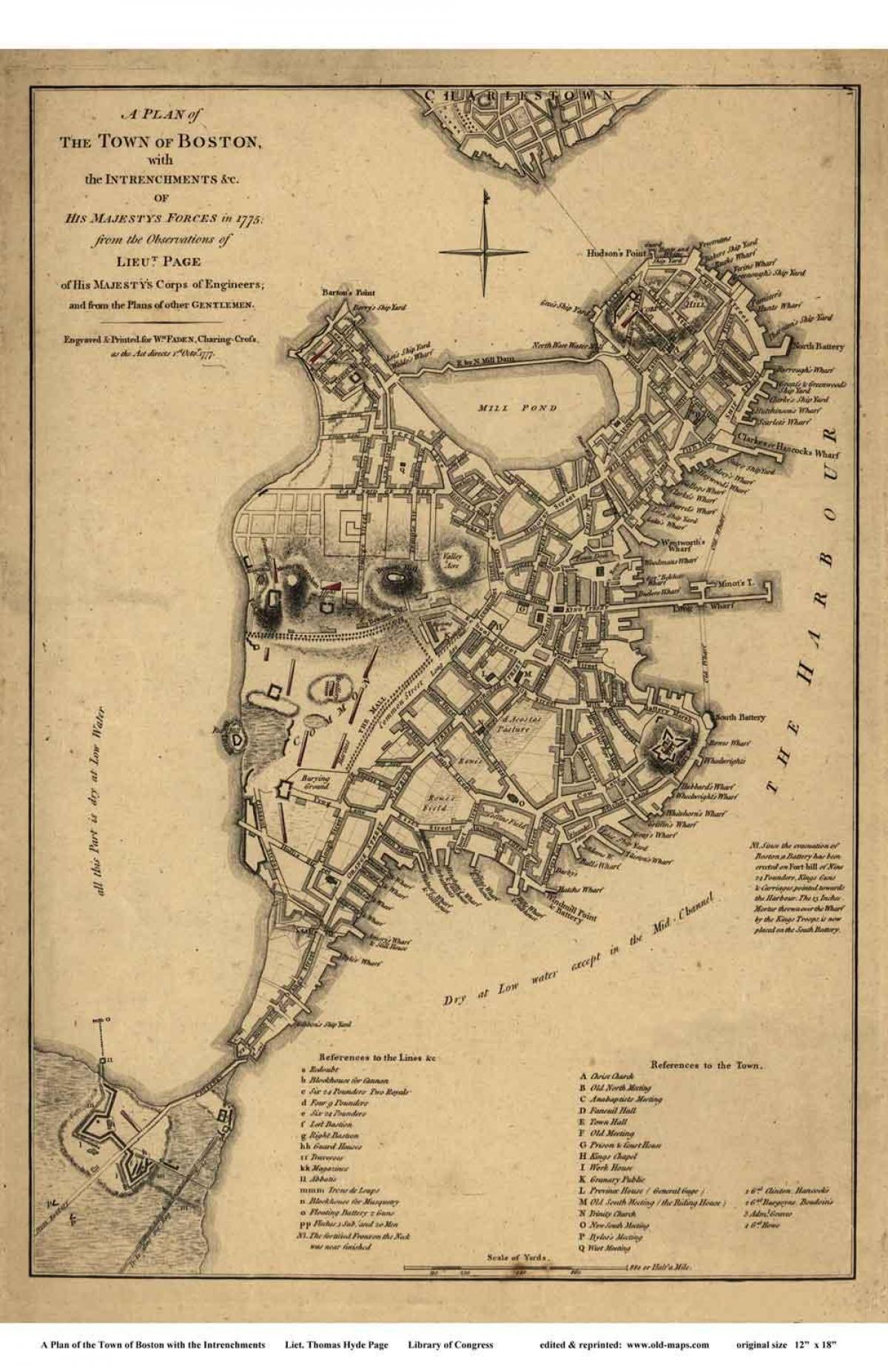 harta istorică Boston