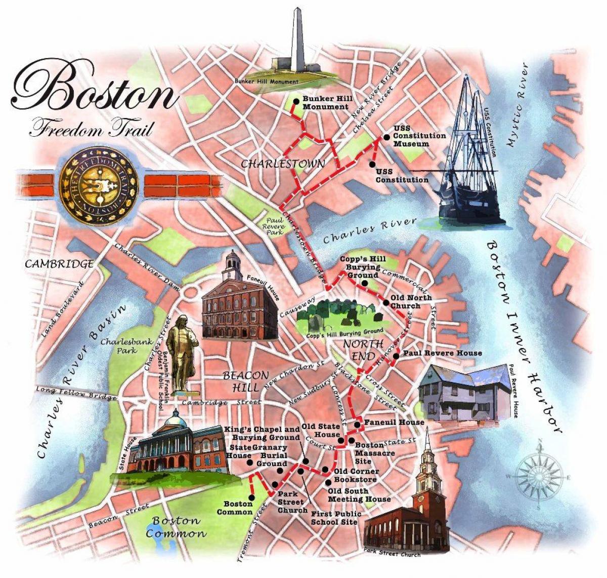 libertatea harta traseu Boston