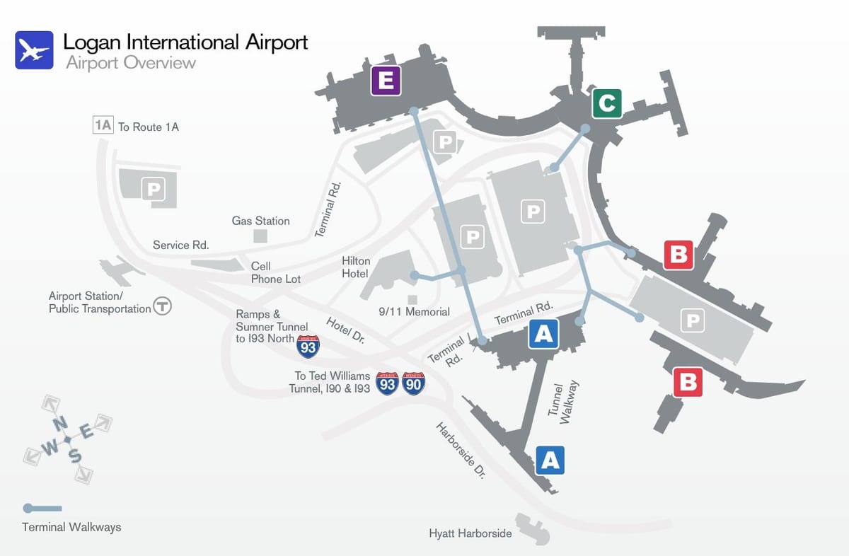 harta Logan airport terminal b