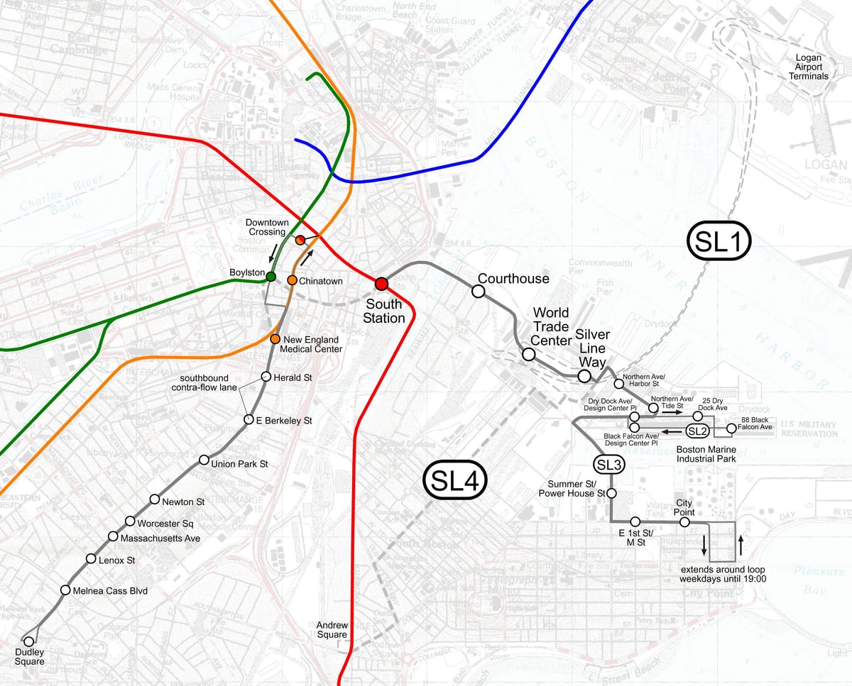 silver line harta Boston