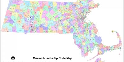Cod postal harta din Boston