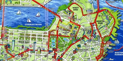Hartă turistică din Boston