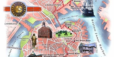 Harta de libertatea trail Boston