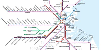 Commuter rail harta Boston