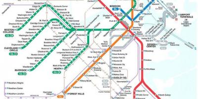 MBTA Boston arată hartă