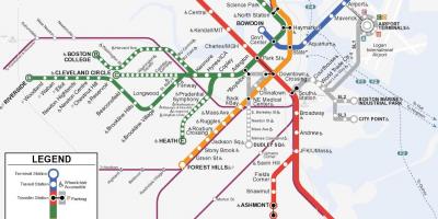 Linia Orange Boston arată hartă
