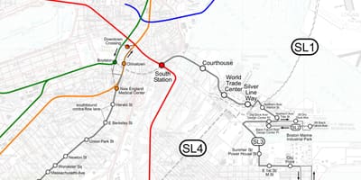 Silver line harta Boston